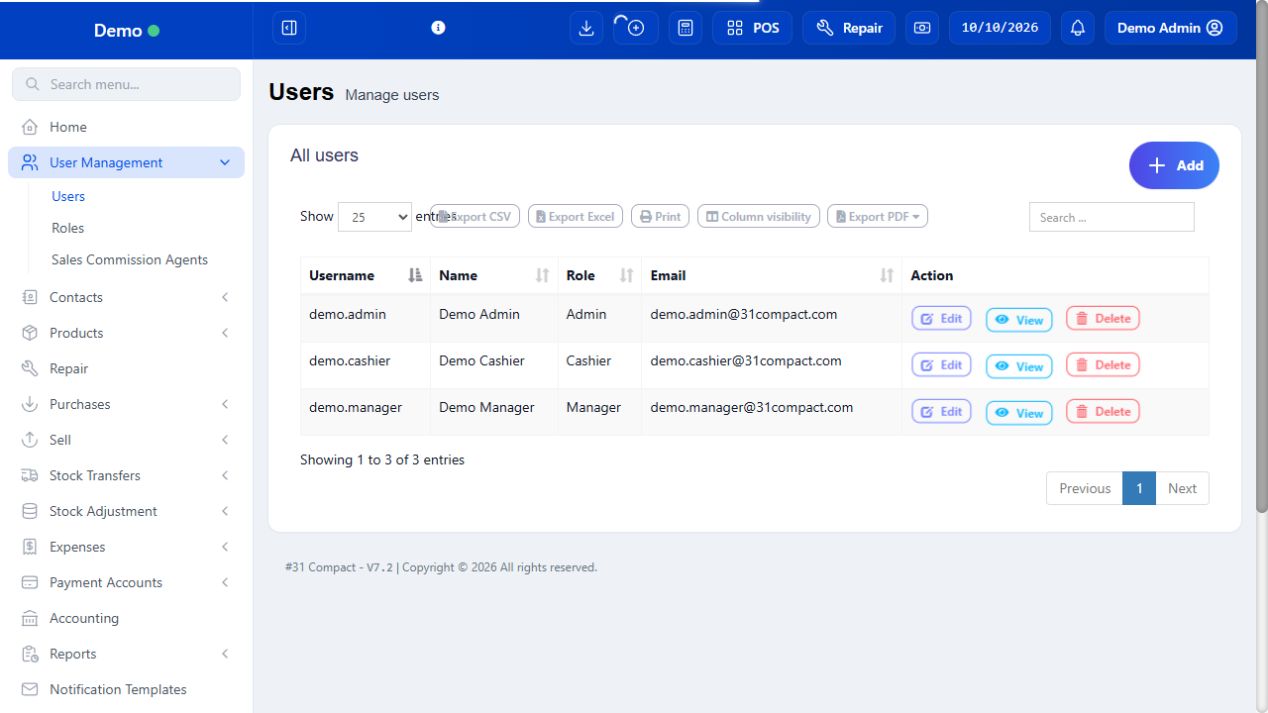 Create roles and staff logins — look for the controls described in the steps
